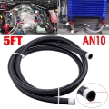 3/5/8/10/20ft An4 An6 An8 An10 Fuel Hose Oil Gas Cooler Hose Line Pipe Tube Nylon Stainless Steel Braided Inside Cpe Rubber - Ho