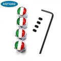 4Pcs/set Car Styling Zinc Alloy Anti theft Italy National Flag Car Tire Valve Caps Wheel Tires Tire Stem Air Cap Airtight Cover|