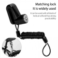 1 Piece Of 1.2M Bicycle Spring Steel Cable Lock Anti theft Rope Alarm Disc Lock Bicycle Safety Reminder Anti theft Protection|El