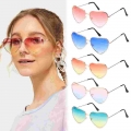 Vintage Heart Shape Sunglasses Women Gradient Metal Frame Design Sun Glasses Fancy Dress Goggles|Motorcycle Glasses| - Officem