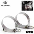 PQY (2PC/LOT) SS304 CLAMPS 2" INCH (54 62)STAINLESS SILICONE TURBO HOSE COUPLER T BOLT CLAMP KIT PQY5250|Hangers, Clamps