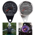 For Cafe Racer Motorbike Universal Motorcycle Speedometer Double Color LED Light Odometer Speed Meter Gauge Mile|Instruments|