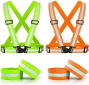 New Highlight Reflective Straps Night Running Riding Clothing Vest Adjustable Safety Vest Elastic Band For Adults and Children|H