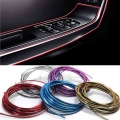 5Meters Car Decoration Strip Dashboard Edge Moulding Trim Universal Auto Flexible Gap Insert Strip Decorative Cable with Scraper