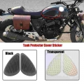 Motorcycle Sticker Anti Slip Fuel Tank Pad 3m Side Gas Knee Grip Black Transparent For Harley Cafe Racer Classic Universal - Dec