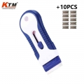 Clean Razor Scraper Ceramic Glass Car Window Tools Sticker +10pcs Razor Blade Squeegee Remover Tint Vinyl Wrap Glue Auto Cleaner