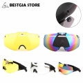 Cairbull Bicycle Helmet Lens Aero Road Cycling TT Helmet Goggles Helmet Magnetic Lens Yellow/Colored/Grey/Transparent Glasses|B