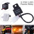 2PIN Flasher Relay With Terminal Motor Turn Signal Bulb Hyper Flash 12A Electronic LED Flasher Relay Motorcycle Modification