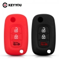 KEYYOU Silicone Key Case Cover For Mercedes For Renault Fluence Clio Megane For LADA Vesta Granta XRay Kalina Priora Sedan Sport