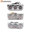 2" 52mm Black white Face Chrome Panel Triple Gauge Set Oil Pressure Water Temp Amps Volt meter|Water Temp Gauges| - Offic