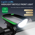 120DB Bike Bell USB Rechargeable Light T6 Multifunction Bike Horn Light Front Bicycle Waterproof Lamp Cycling Bell Bicycle Light