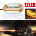 DC24V 12 LED Side Marker Lights Car External Lights Warning Tail Light Auto Trailer Truck Lorry Lamps Amber color|Truck Light Sy