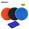 3pcs 3"/4"/5"/6"/" inch Sponge Polishing Pad Kit for Car Polisher Home DIY Waxing Buffing Foam Pad Blu