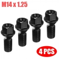 4pcs M14x1.25 Black Steel Wheel Lug Bolt Nut For Bmw X3 X5 E70 E71 F20 F25 36136781151 Accessories Parts - Nuts & Bolts - Of