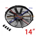Universal 8/9/10/12/14 Inch 12v 80w 2100rpm Car Air Conditioning Electronic Cooling Fan Straight Black Blade Electric Cool Kit -