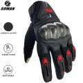 Soman Motorcycle Gloves Carbon Fiber Leather Moto Riding Gloves Men Motorbike Protective Gears Motocross Gants Moto Luvas Mg19 -