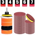 3 4 5 6 Inch Car Buffer Pad 7 Pcs Drill Polishing Kit Auto Polisher Pads Foam Sponge Sandpaper For Car Sanding Waxing Cleaning|P