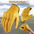 Retro Leather Motorcycle Gloves locomotive Guantes Men Women Racing Motorbike Gloves off road MX MTB DH Cycling All Season Luvas