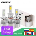 2pcs Car Headlight Bulbs Led H1 H3 H4 H7 H8 H11 Hb3 Hb4 Auto C6 Bulb 8000lm 3000/4500/6500/8000k 36w 9~36v Car Lights Universal