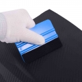 1Pcs 10x7cm Auto Styling Vinyl Carbon Fiber Window Ice Remover Cleaning Wash Car Scraper With Felt Squeegee Tool Film Wrapping|S