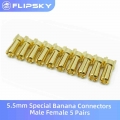 5.5mm Special Banana Connectors Male Female 5 Pairs Gold Plated Plug Connectors ESC Fitting Flipsky|Skate Board| - Officematic