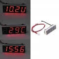 OOTDTY Digital Car LED Electronic Clock Time Temperature Voltage 3 in 1 Meter 12V 5 20V|Volt Meters| - ebikpro.com