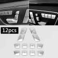 1 Set Car Inner Door Seat Memory Lock Buttons Cover Stickers Auto Decoration Accessories For Mercedes Benz C E Class W204 W212 -