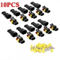 10 Sets Sealed Waterproof Electrical Wire Connectors Two Pin 2 Way Seal Car Boat Waterproof Electrical Wire Superseal Connector|