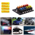 6/8/10/12 Ways Mini Blade Fuse Holder Splitter Fuse Box with LED Warning Light For Car Boat Camper 12V Universal Fuse Block|Fuse