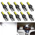 10pcs For Nissan Leaf Note Juke Qashqai J10 Teana J32 Primera P12 Pathfinder T10 W5W LED Bulb Car Interior Reading Lights Bulbs|