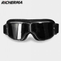 Windproof Motorcycle Glasses Safety Leather Steampunk Glasses Protective Anti-glare Helmet Goggles Motocross Cross-country - Gla