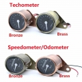 LED Highlight Backlight Bronze Motorcycle Odometer KM/H Speedometer Retro Tachometer For Universal Motorcycle Retro Cafe Racer|I