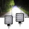 2pcs 48w Square Bright Led Spotlight Work Light Car Suv Truck Driving Fog Lamp For Car Repairing Camping Hiking Backpacking - Li