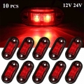 10PCS 12V 24V LED Side Marker Lights trailer lights Auto Truck Lorry camion Lamps red Led 24V truck accessories|Truck Light Syst