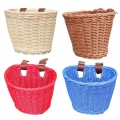 Kids Vintage Rattan Style Bike Front Handlebar Basket Woven Bike Front Basket for Boys and Girls Bicycle Accessories|Bicycle Bag