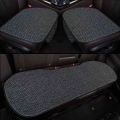 Flax Car Seat Cover Protector Linen Front Rear Back Cushion Protection Pad Mat With Storage Bag for Auto Interior Truck Suv Van|