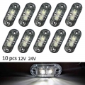 10pcs White Clearance Lamp Car External Buld Signal Indicator Light Warning Caravan Trailer Lorry Led 24v Truck Accessories|Truc