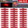 30pcs 9 LED Side Marker Brake Indicator Lamp Warning Light Clearance Auto Car Bus UTE Trailer Truck Lorry Caravan 12V 24V Red|Tr