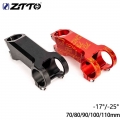 Ztto Mtb Road Bike Stem 31.8* 60 70 80 90 100mm 17° 25° 17 Degree 25 Degree Steerer High-strength For Xc Am Dh Handlebar Stem -