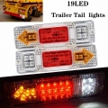 2pcs 24V 19 LED Car Truck Lorry Brake Stop Turn Rear Tail Light Trailer Lamp Indicator lights Trailer Taillight White|Truck Ligh