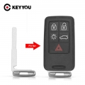 Keyyou For Volvo Xc70 Xc90 V50 V70 S60 Smart Card Small Car Key Blank Keyless Entry Remote Auto Uncut Insert Emergency Blade - C