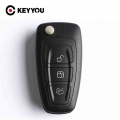 KEYYOU 3 Buttons Flip Folding Remote Key Shell for Ford Focus Fiesta 2013 Fob Case with HU101 Blade |shell key|shel