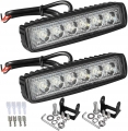 6led 18w Spot Work Light Strips Drl Driving Spotlight Fog Bar Drl Headlights Bright Lamp Off-road Suv Atv Vehicle Truck Lights -