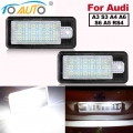 2pcs 18SMD Car LED License Number Plate Light Lamp DC 12V Canbus Error Free For Audi A3 S3 A4 A6 S6 A5 RS4 4F Q7 A8 S8 C6 Auto|S