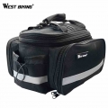 WEST BIKING Cycling Bicycle Bags Bike Rear Seat Road MTB Handbag Pannier Black Trunk Bag With Raincoat Bicycle Accessories|rear