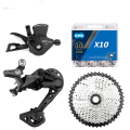 Shimano Deore Rd-m4120 Kit Derailleurs 1x10 Speed Sl-4100 Shifter Lever Kmc 10s Chain 36 40 42 46 50t 10s Cassette 10v Groupset