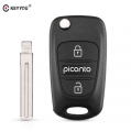 KEYYOU New 3 Buttons Flip Folding Remote Key Shell For KIA Picanto Remote key Case Fob|shell kia|shell keyshell buttons - Office