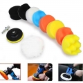 11Pcs/Set 3inch Car Polishing Disc Self Adhesive Buffing Waxing Sponge Wool Wheel Polishing Pad for Car Polisher Drill Adapter