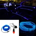 3/5m El Cold Line Flexible Car Lights 12v Car Led Neon El Wire Auto Lamps On Car Cold Light Strip Interior Decoration Lamps - De