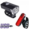 2pcs Bike Lights Rechargeable 300 Lumens Bicycle LED Lights Front Headlight + Rear Taillight Cycling Lights Bike Accessories|Bic